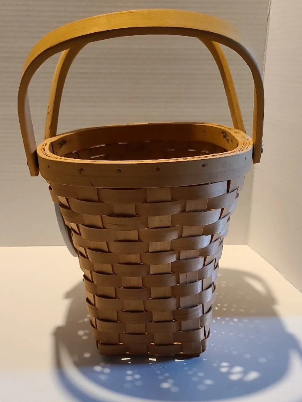 Classic Woven Double-Handle Basket Tote in Light Brown